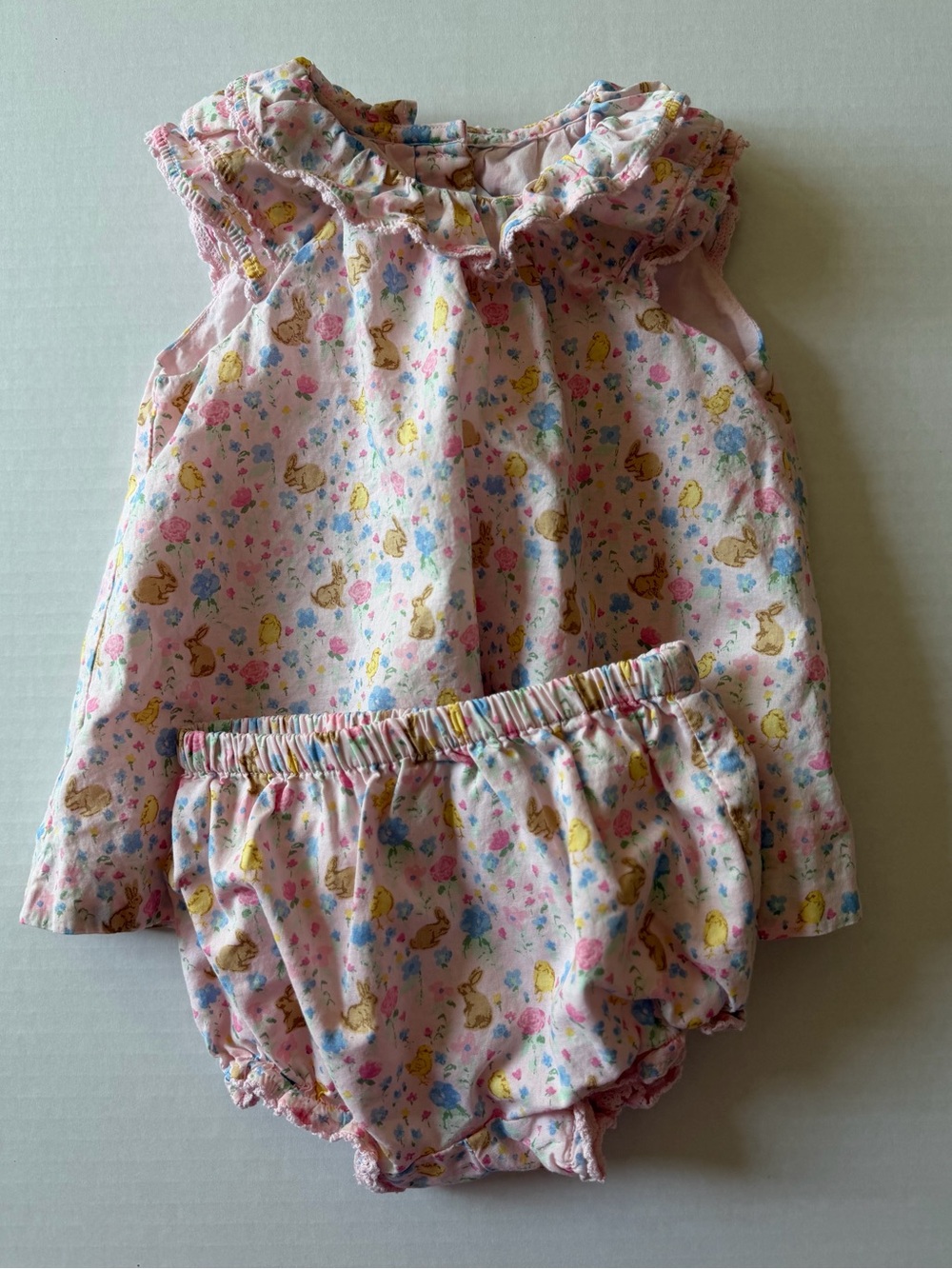 Janie and Jack Bunny Floral Dress + Bloomers Easter 18-24M